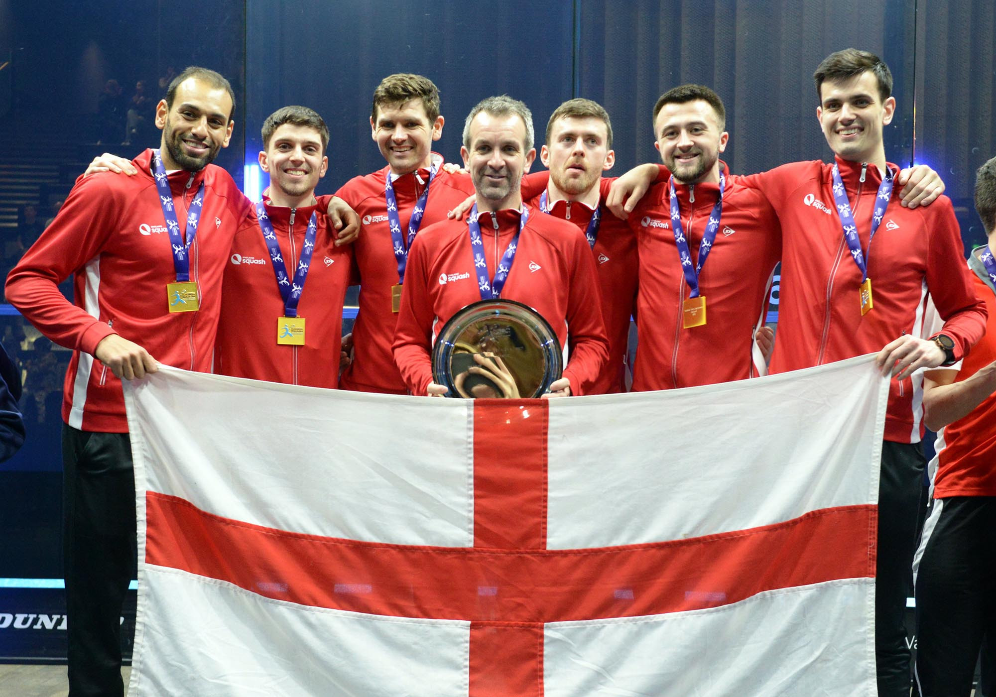 Campion, with the England national team at the 2023 European Men's Championship. ENGLAND SQUASH