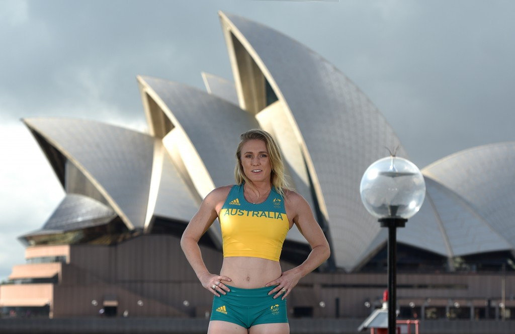 London 2012 gold medallist Sally Pearson was among the athletes present at Sydney Harbour for the unveiling of the Australian uniforms for this year's Olympic Games in Rio de Janeiro ©Getty Images