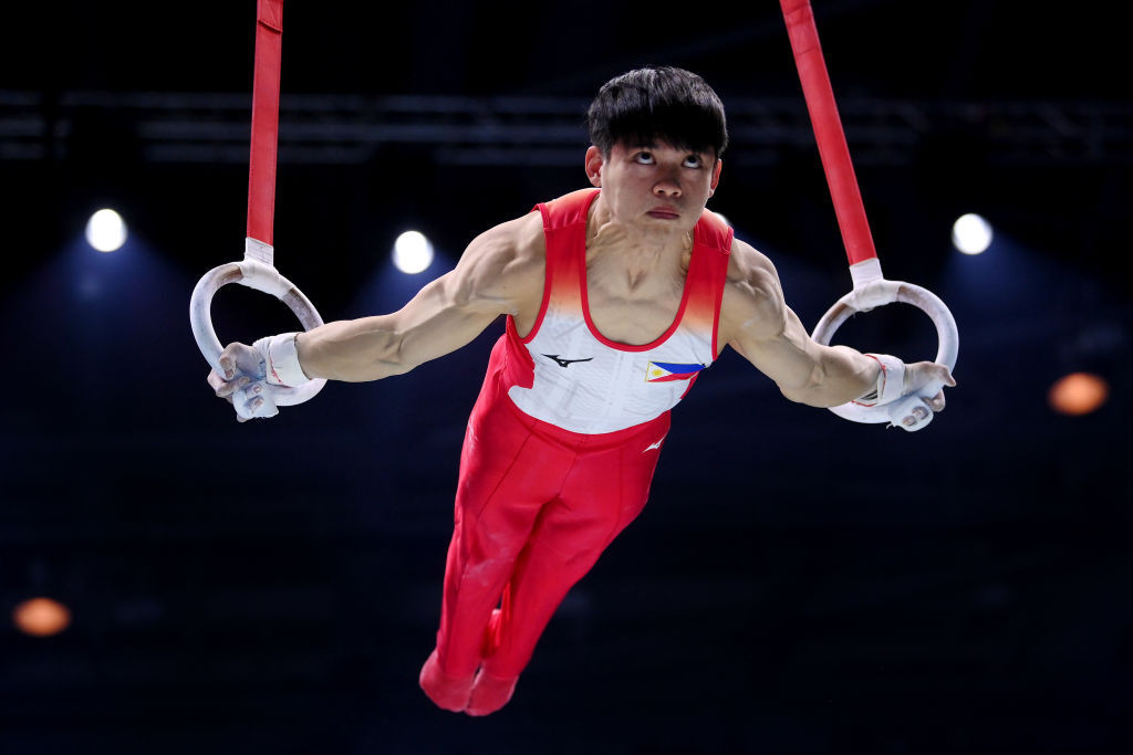 Carlos Edriel Yulo of the Philippines at the 2022 World Gymnastics Championships. GETTY IMAGES