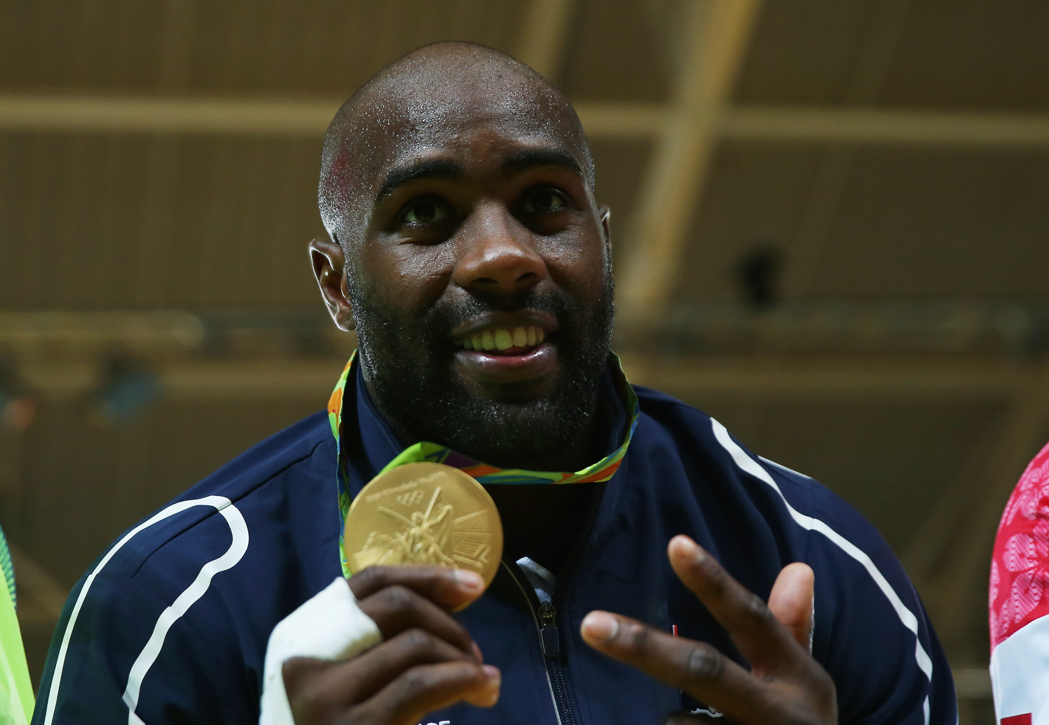 France's Teddy Riner defeated Japan's Hisayoshi Harasawa to claim the gold medal. GETTY IMAGES