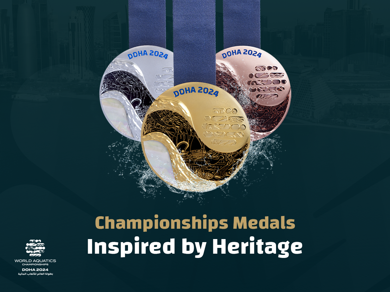 The 2024 World Aquatics Championships in Doha and its dazzling new medals. WORLD AQUATICS