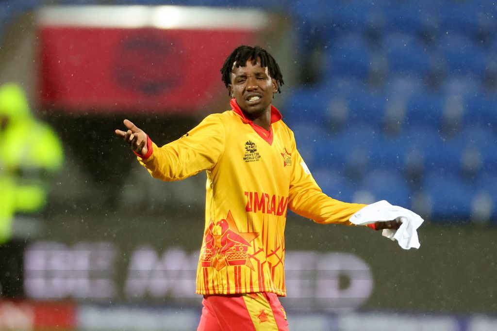 Zimbabwe's Wessly Madhevere during the ICC Men's Twenty20 World Cup 2022. GETTY IMAGES