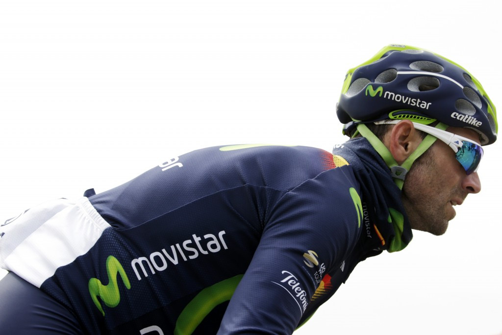 Spain's efending champion and pre-race favourite Alejandro Valverde of Movistar toiled in the difficult conditions and finished a disappointing 16th ©Getty Images