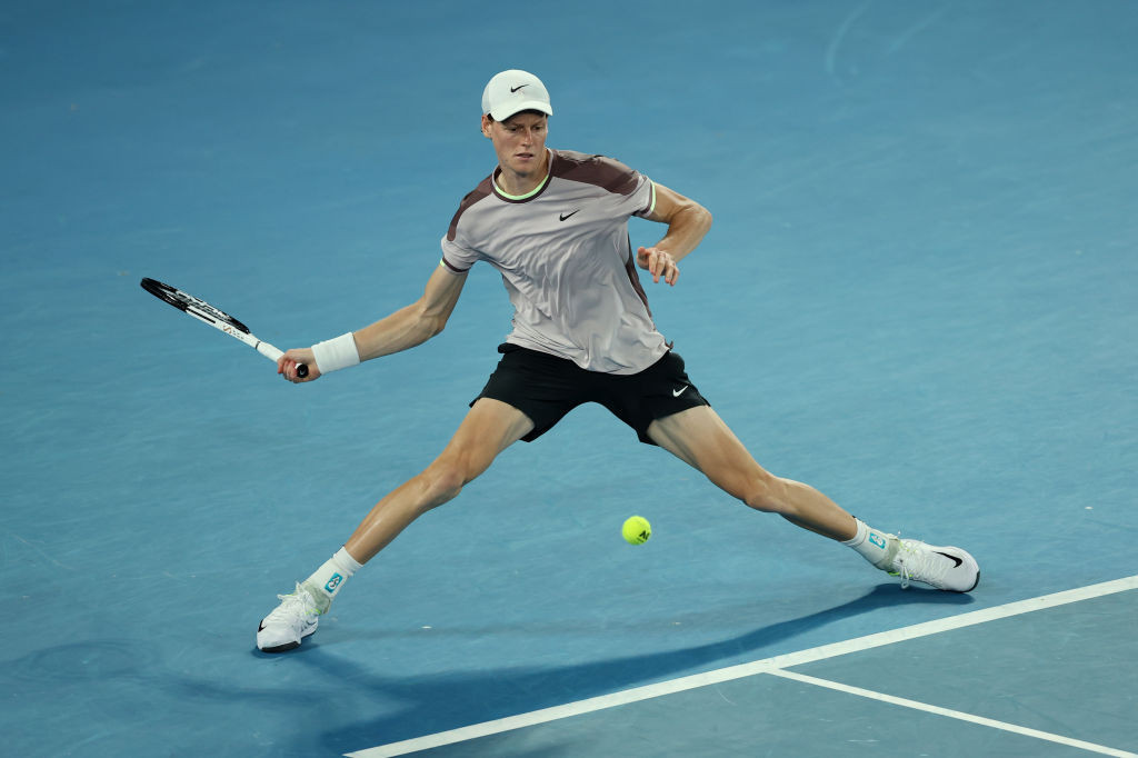 Italy's Jannik Sinner in the Australian Open final against Daniil Medvedev. GETTY IMAGES
