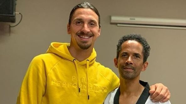 Gergely Salim (right) with the football star Zlatan Ibrahimovic. RANGADO.24.HU