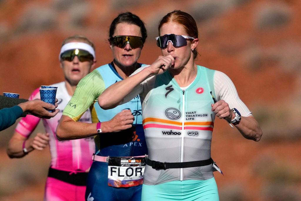 Lucy Charles-Barclay, Flora Duffy, and Paula Findlay in action GETTY IMAGES