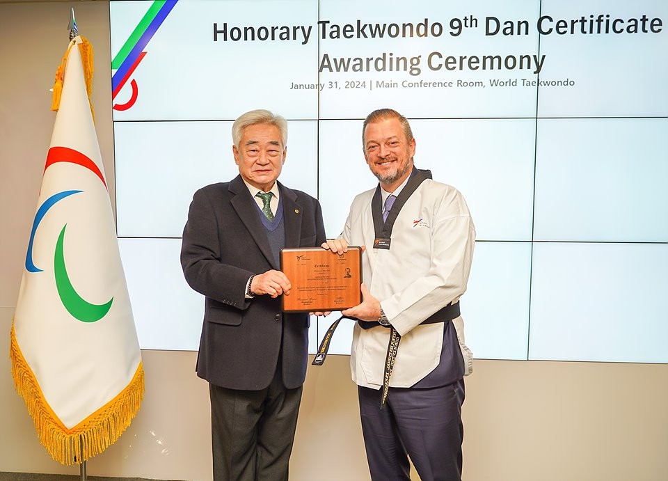 IPC President awarded Honorary 9th Dan