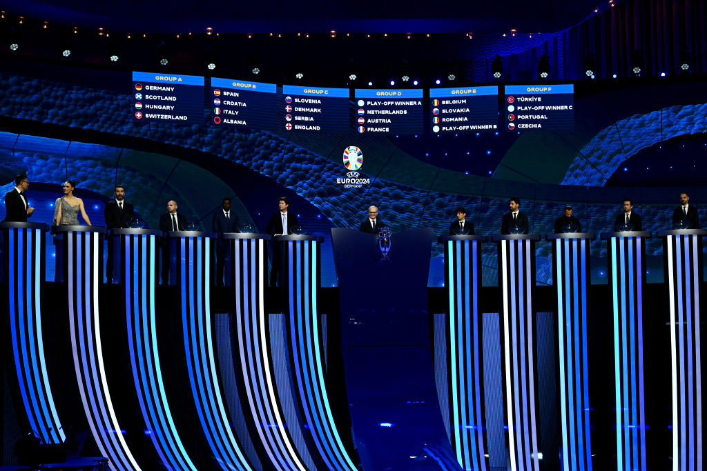 The group draw for EURO 2024 took place in Hamburg on December 2, 2023. GETTY IMAGES