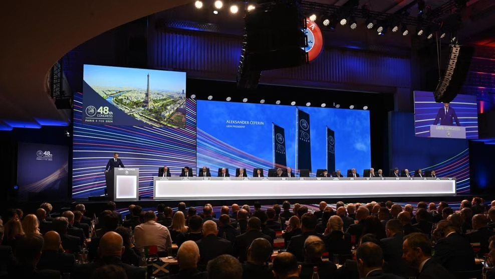 The 48th UEFA Ordinary Congress was held at La Maison de La Mutualité in Paris. UEFA