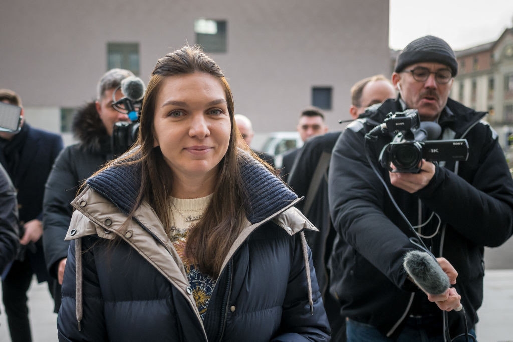 Simona Halep arrives at the Court of Arbitration for Sport in Lausanne. GETTY IMAGES