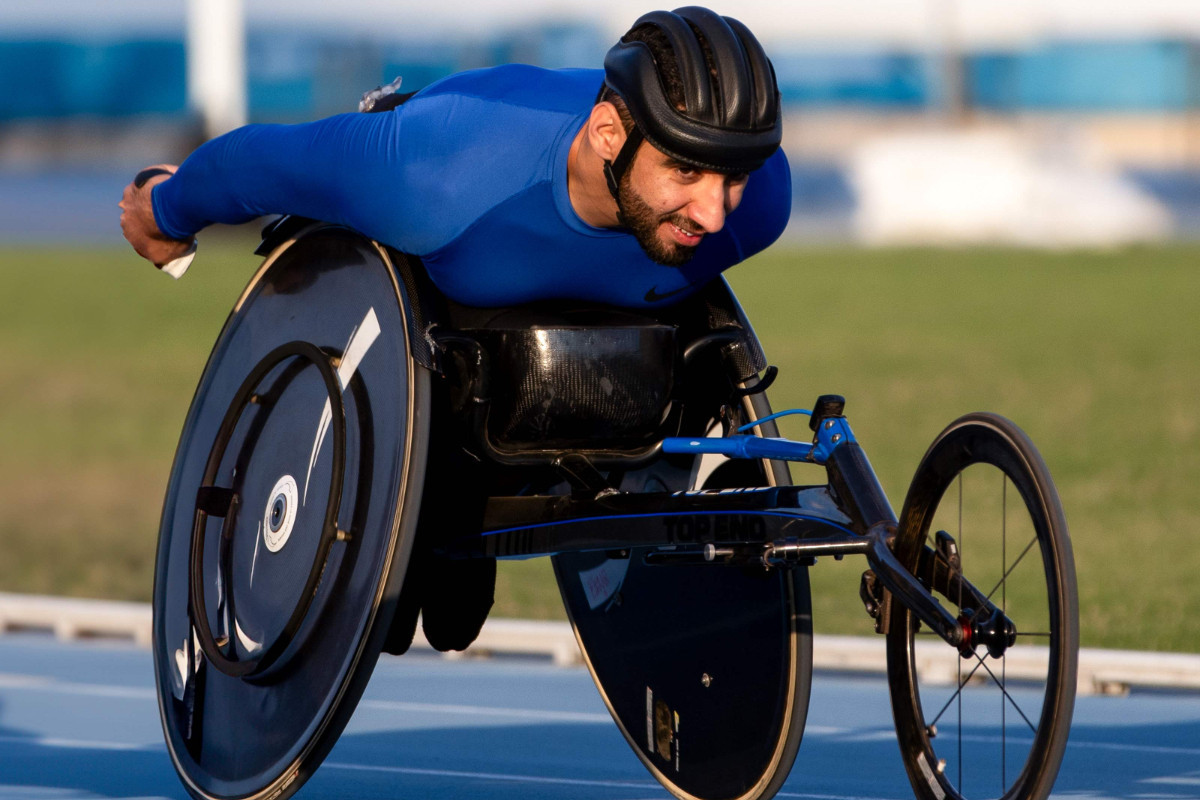 UAE Paralympic star Mohammed Alhammadi at a training session. MARK MADRID / LOC MEDIA / DCPD