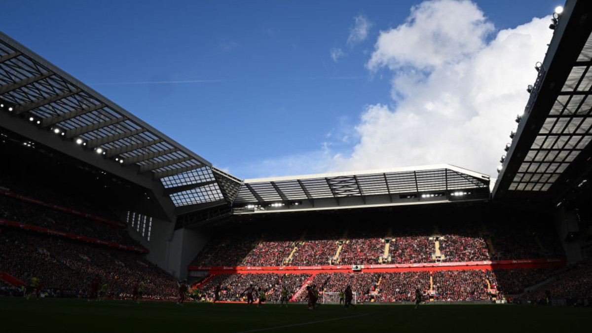 Anfield during a Premier League match between Liverpool and Burnley. GETTY IMAGES