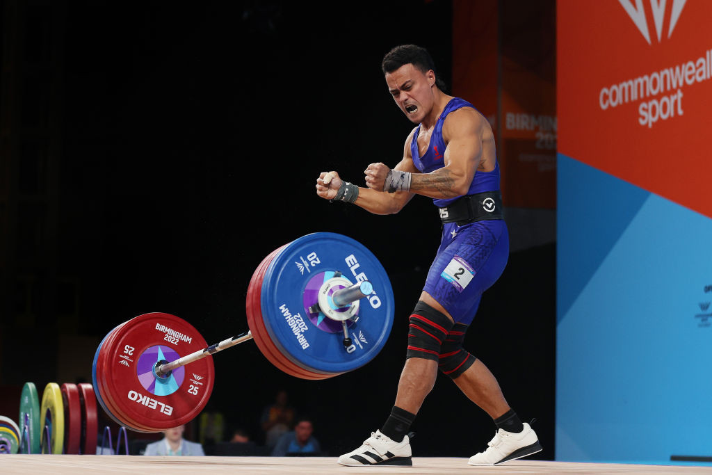Samoa's Vaipava Nevo Ioane in the men's 67kg final at the 2022 Commonwealth Games. GETTY IMAGES