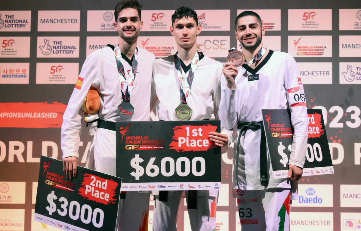 Zaid Kareem (right) finished third in the final of the 2023 Manchester Grand Prix. GETTY IMAGES