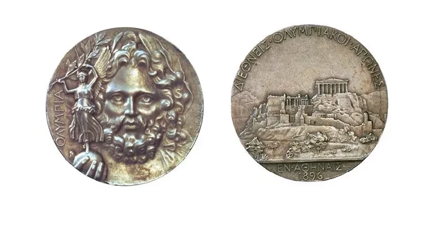 The first medals awarded were silver and bronze for the first and second place in Athens in 1896. IOC