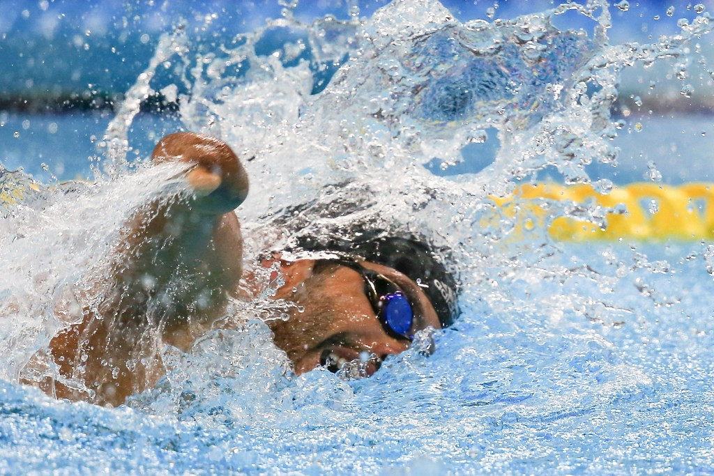 Daniel Dias swims in the 50m freestyle S5 final ©Getty Images