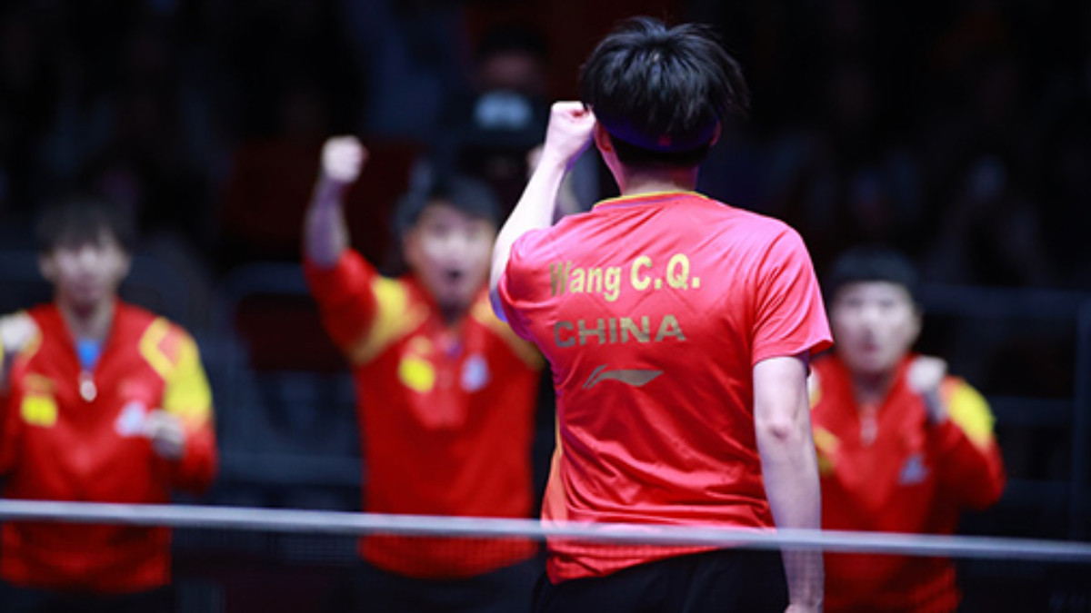 China beat France in the Finals in Busan. ITTF.