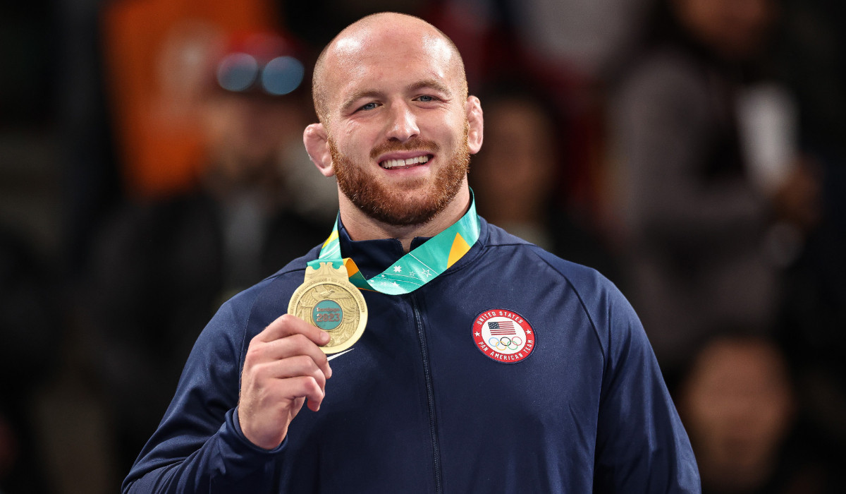USA's Kyle Snyder also won gold at the 2023 PanAm Games in Santiago. GETTY IMAGES