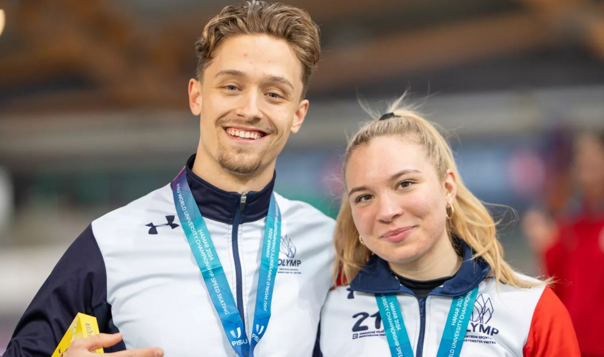 Bohumsky and Kainova won mixed relay gold for Czechia in new FISU record. LEONIE RICHARZ/FISU