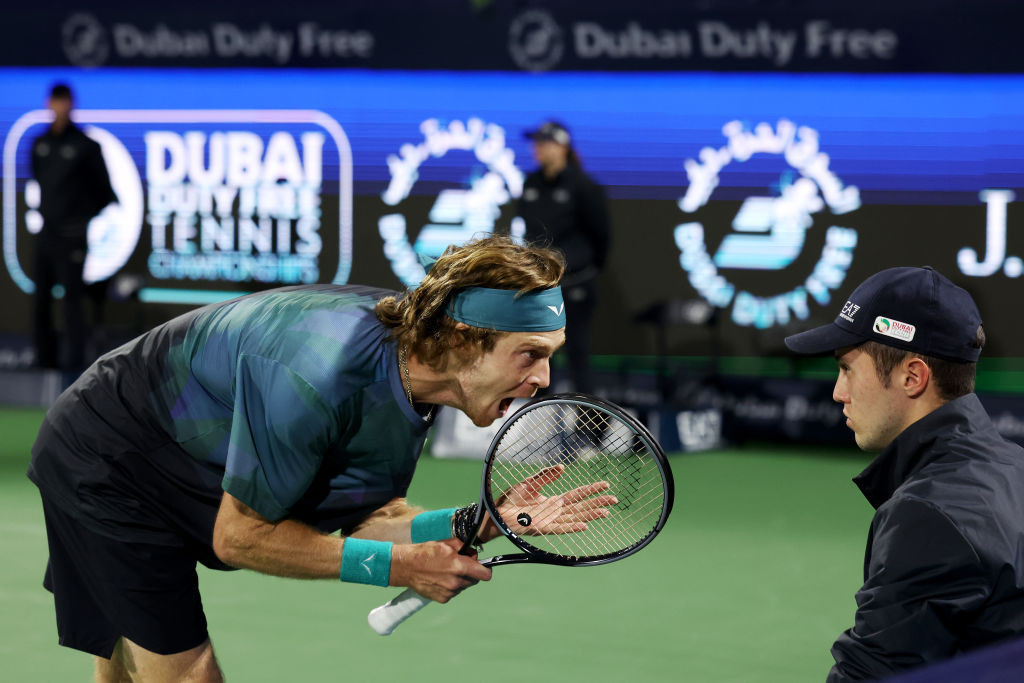 Rublev disqualified from Dubai ATP for angry outburst at umpire