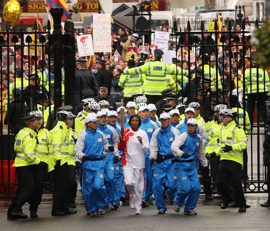 The Torch Relay for Beijing 2008 was marked by worldwide demonstrations ©Getty Images