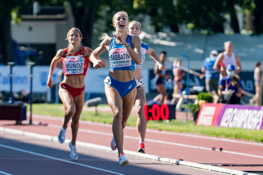 Gaia Sabbatini in U23 Women's 1500m final in Tallinn in 2021. GETTY IMAGES