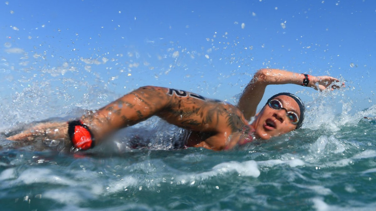 Olympic champion Ana Marcela Cunha is concerned about the water in the Seine. GETTY IMAGES
