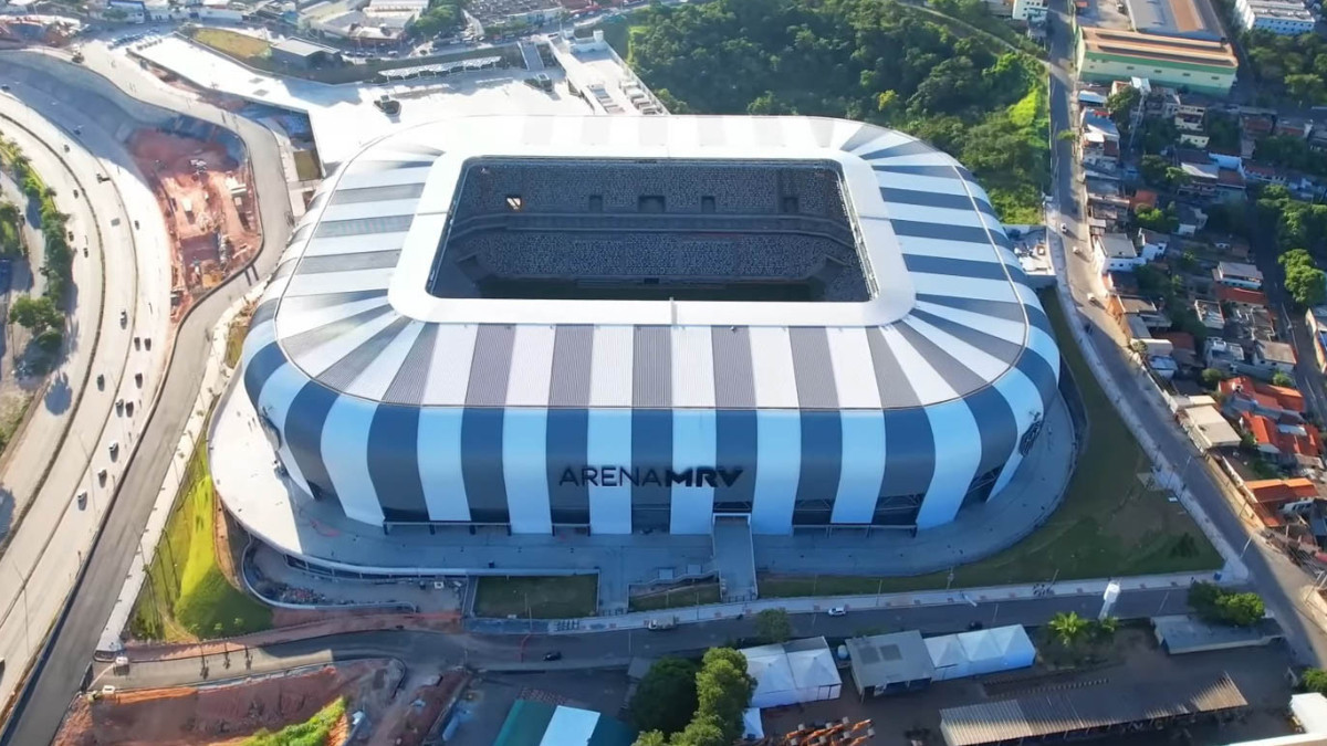Aerial view of the Atletico Mineiro stadium. TYRONEFPV