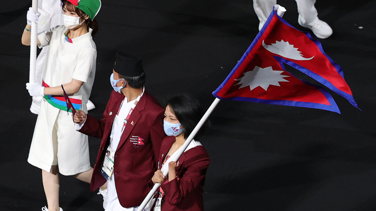 Nepal's Palesha Goverdhan was her country's flag bearer at Tokyo 2020. GETTY IMAGES