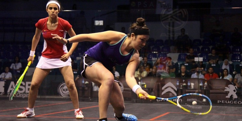 American number one Amanda Sobhy has moved into the quarter-finals of a PSA Women’s World Championship for the first time ©PSA/mroslanhisam.com