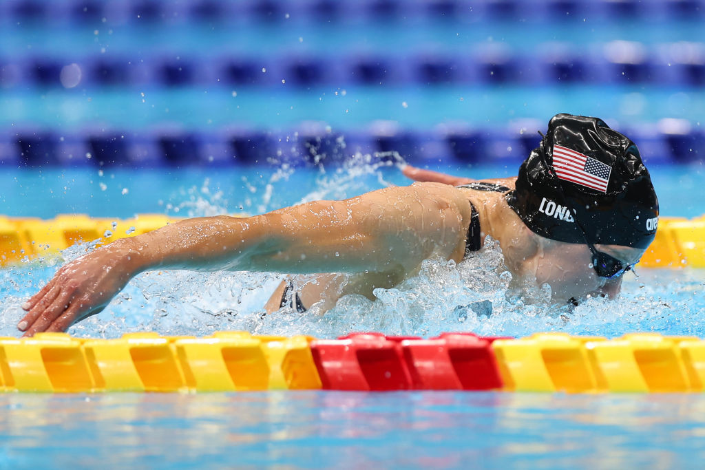 Jessica Long competing in the 100m butterfly at Tokyo 2020. GETTY IMAGES