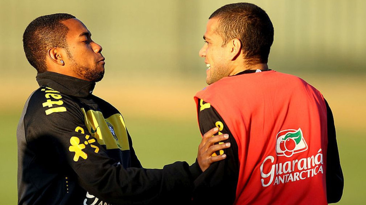 Robinho and Dani, during the 2010 FIFA World Cup in Johannesburg, South Africa. GETTY IMAGES