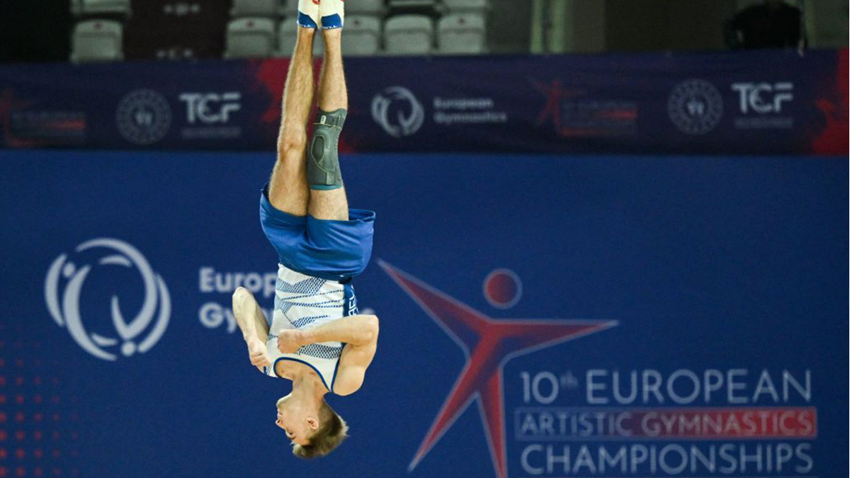 Israel's Ilia Liubimov competes at the European Artistic Gymnastics Championships. GETTY IMAGES