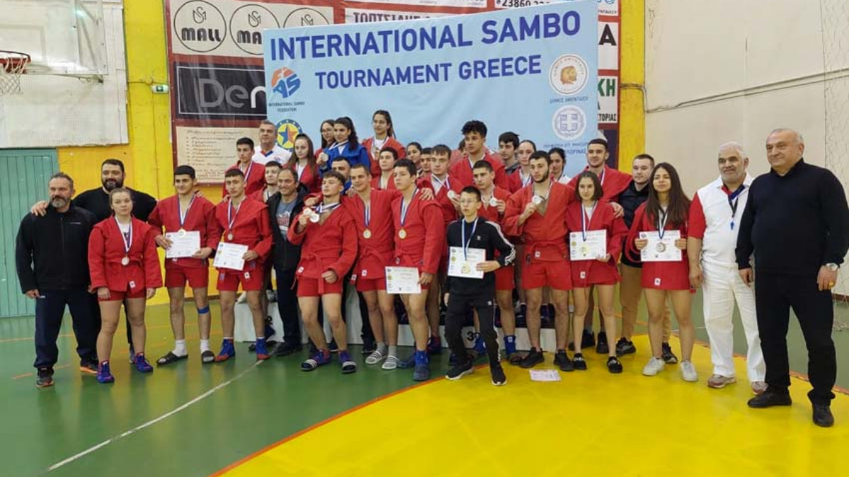 Medallists of the International SAMBO tournament in Greece. FIAS