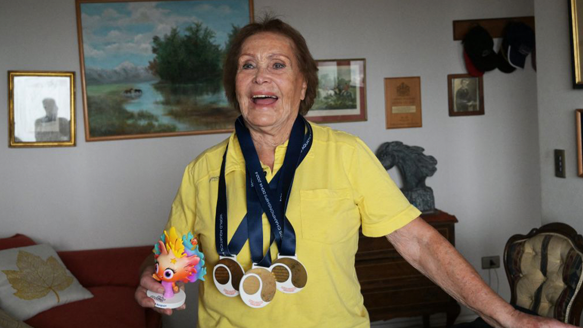 Tireless swimmer Eliana Busch: four gold medals at 89 year-old. GETTY IMAGES