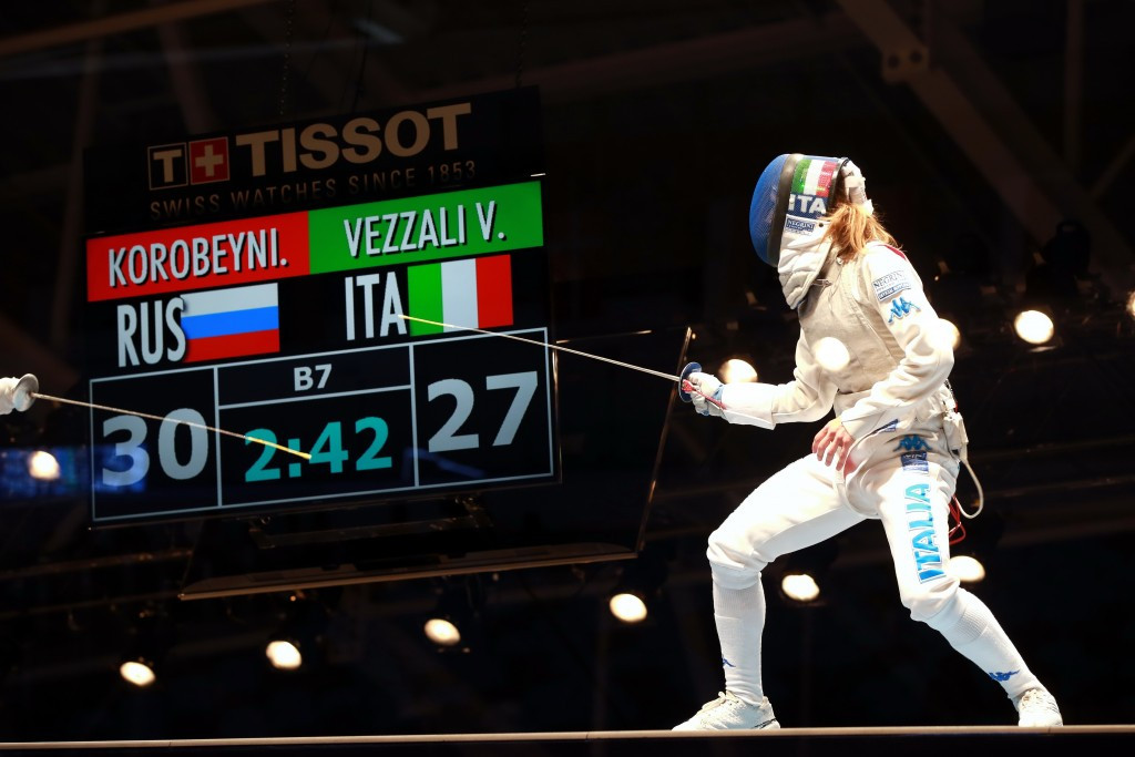 Valentina Vezzali preparing for the final bout of her career ©Getty Images