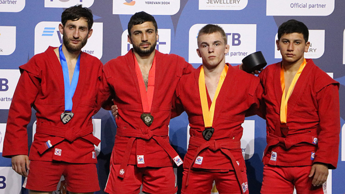 Medallists in the Men's Sport SAMBO - 64 kg category. FIAS