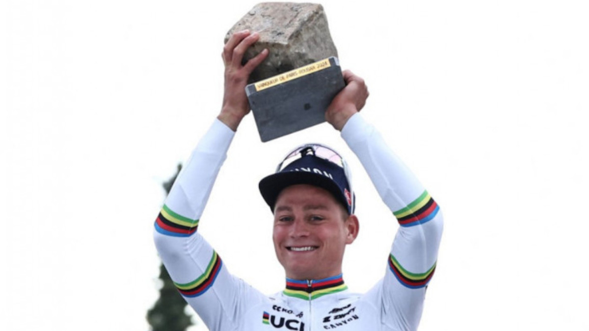 Van der Poel wins fastest ever Paris - Roubaix. GETTY IMAGES