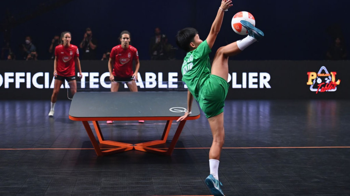 The first Teqball match took place in 2014. GETTY IMAGES