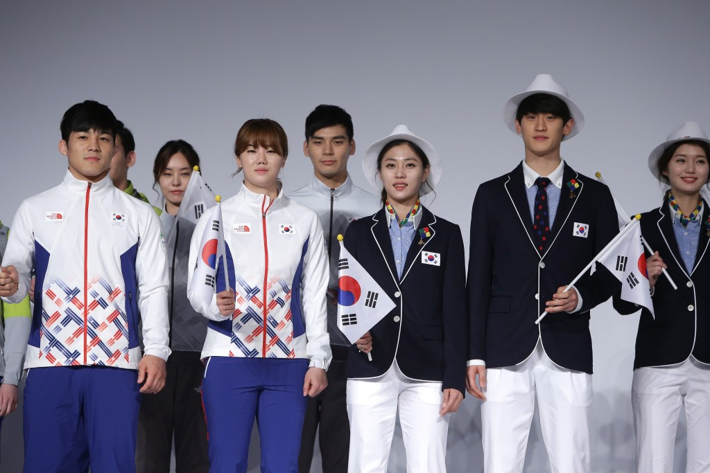 South Korean athletes paraded their teams' kit for the Games ©Getty Images