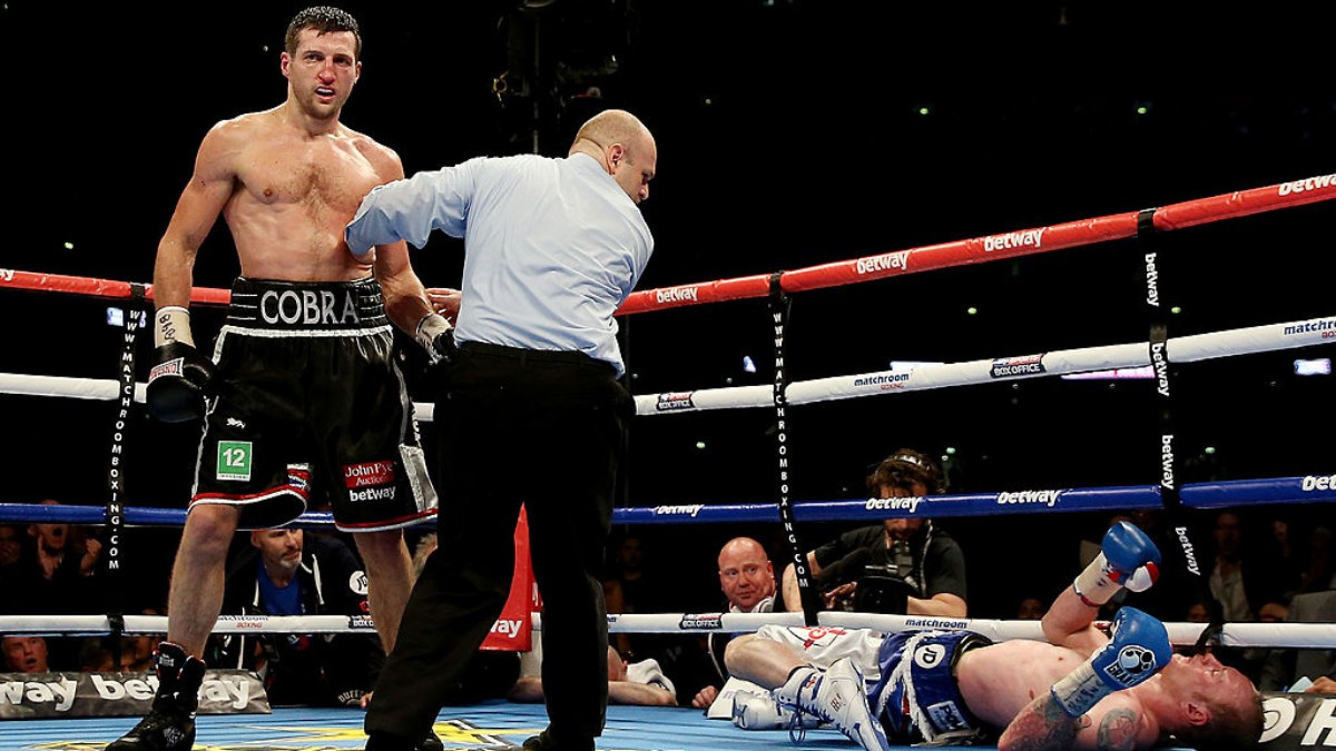 Froch's knockout of Groves at Wembley in 2014. GETTY IMAGES