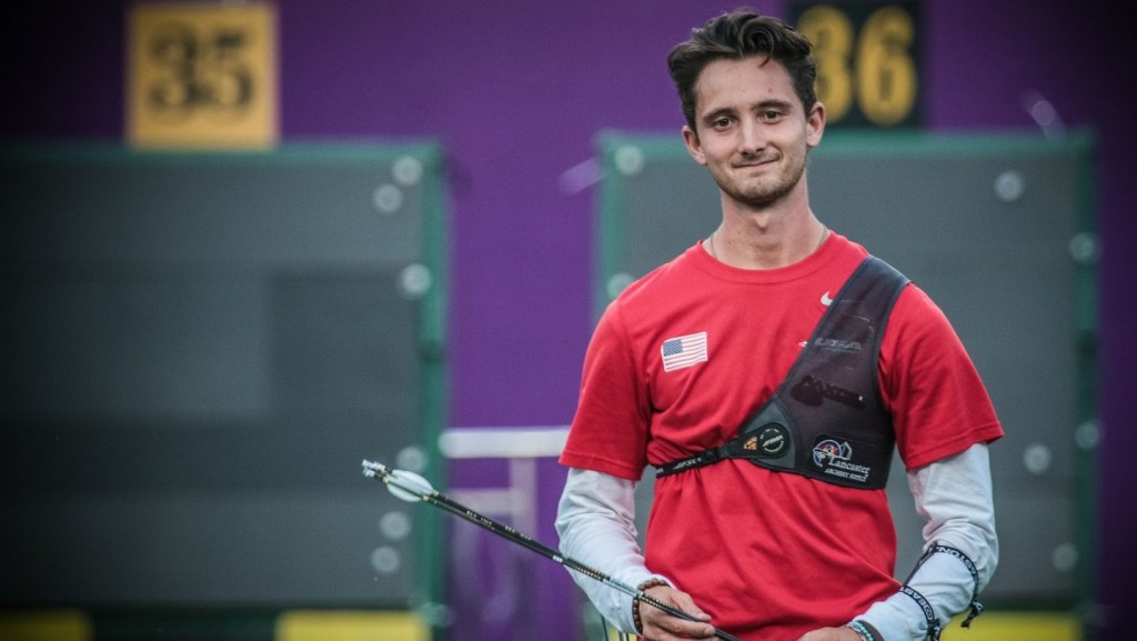 United States’ Zach Garrett overcame Chinese Taipei’s Wei Chun-Heng to book his place in the final of the individual men’s recurve competition ©World Archery