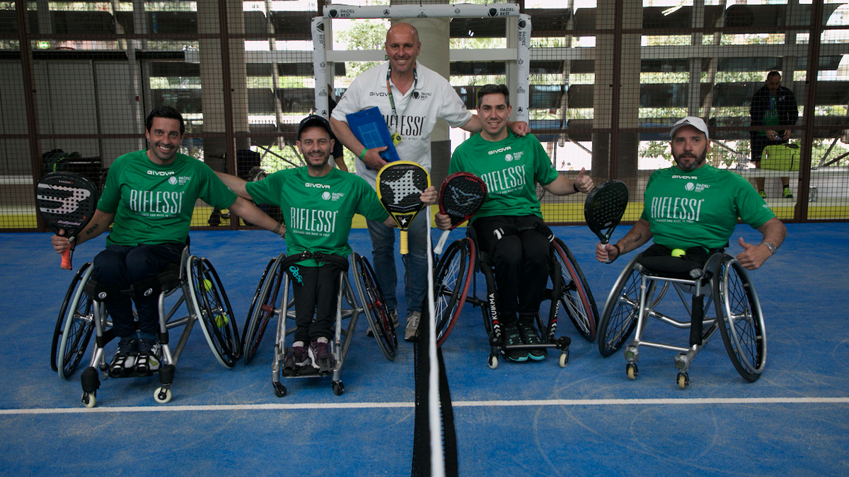 Wheelchair athletes on Padel Best Expo. PADEL BEST EXPO