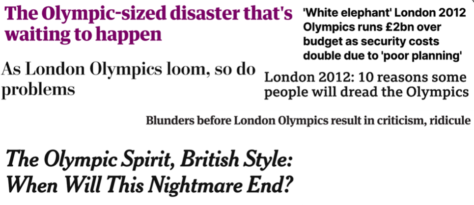 Headlines in the run-up to London 2012 