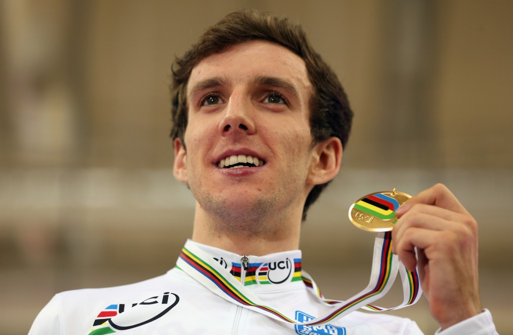 Simon Yates won points race gold at the 2014 World Track Cycling Championships in Minsk