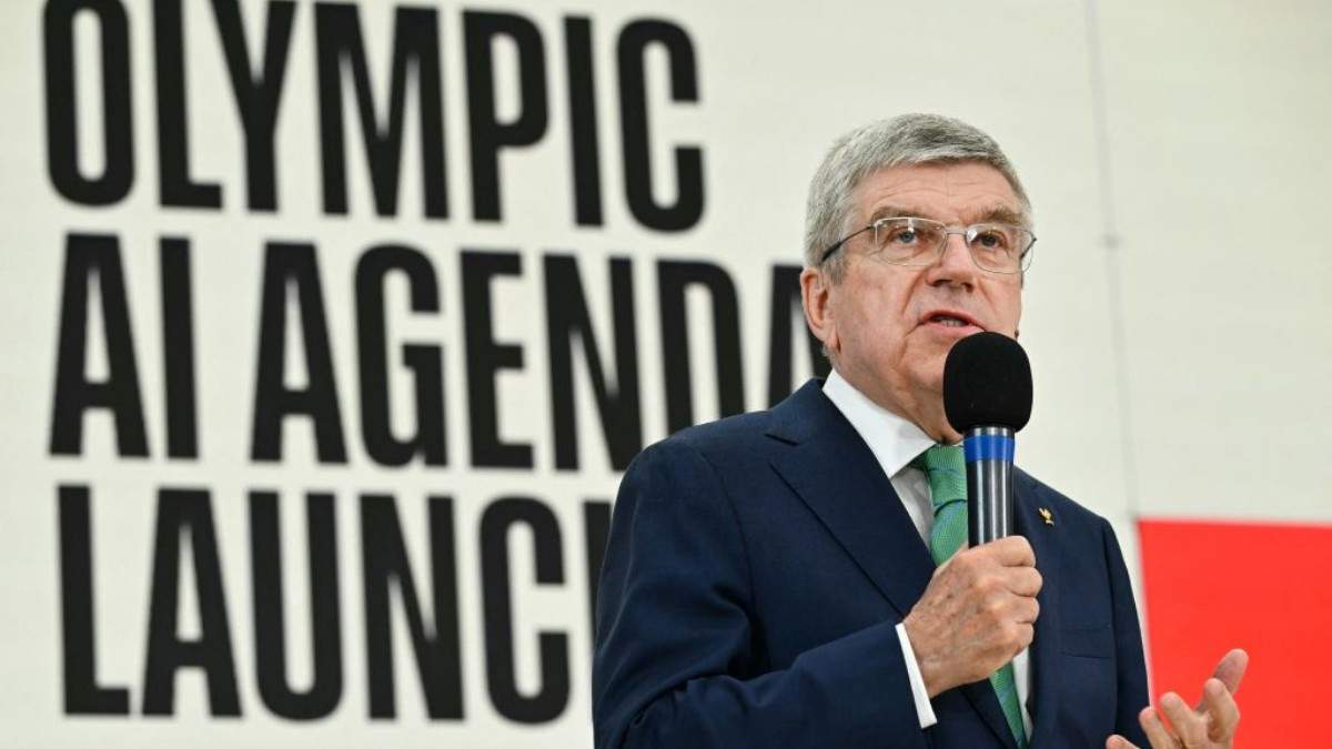 Speaking in London, Thomas Bach explains the benefits and pitfalls of AI. GETTY IMAGES