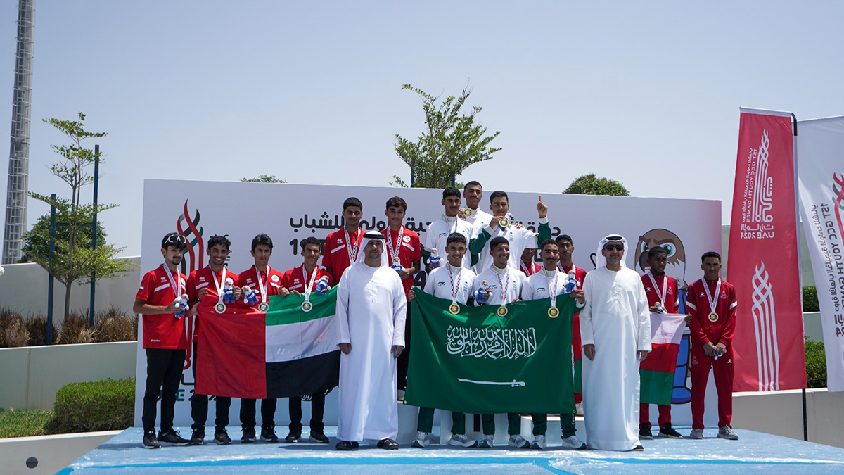 A podium on Gulf Youth Games 2024. UAE NOC