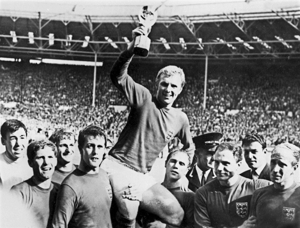 Bobby Moore lifts the World Cup aloft for England in 1966