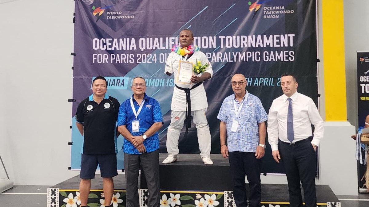 Solomon Islands' James Ingram Gegeu qualified for the Paris 2024 Paralympics in Honiara. OTU