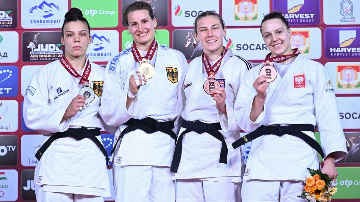 The podium of the 78 kg category. IJF